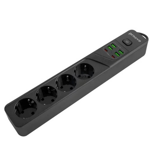 Zapatilla con cargador integrado Proove Power Strip P-04(4Schuko+4USB+2PD-TipoC)